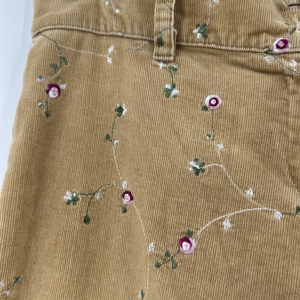 Vintage Y2K Selections Corduroy Pants Womens Size L Tan Embroidered Bootcut - Picture 4 of 15